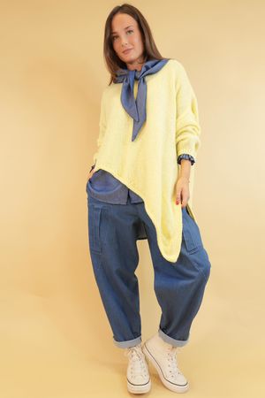 Big Softie Super Slant Knit Jumper Lemon